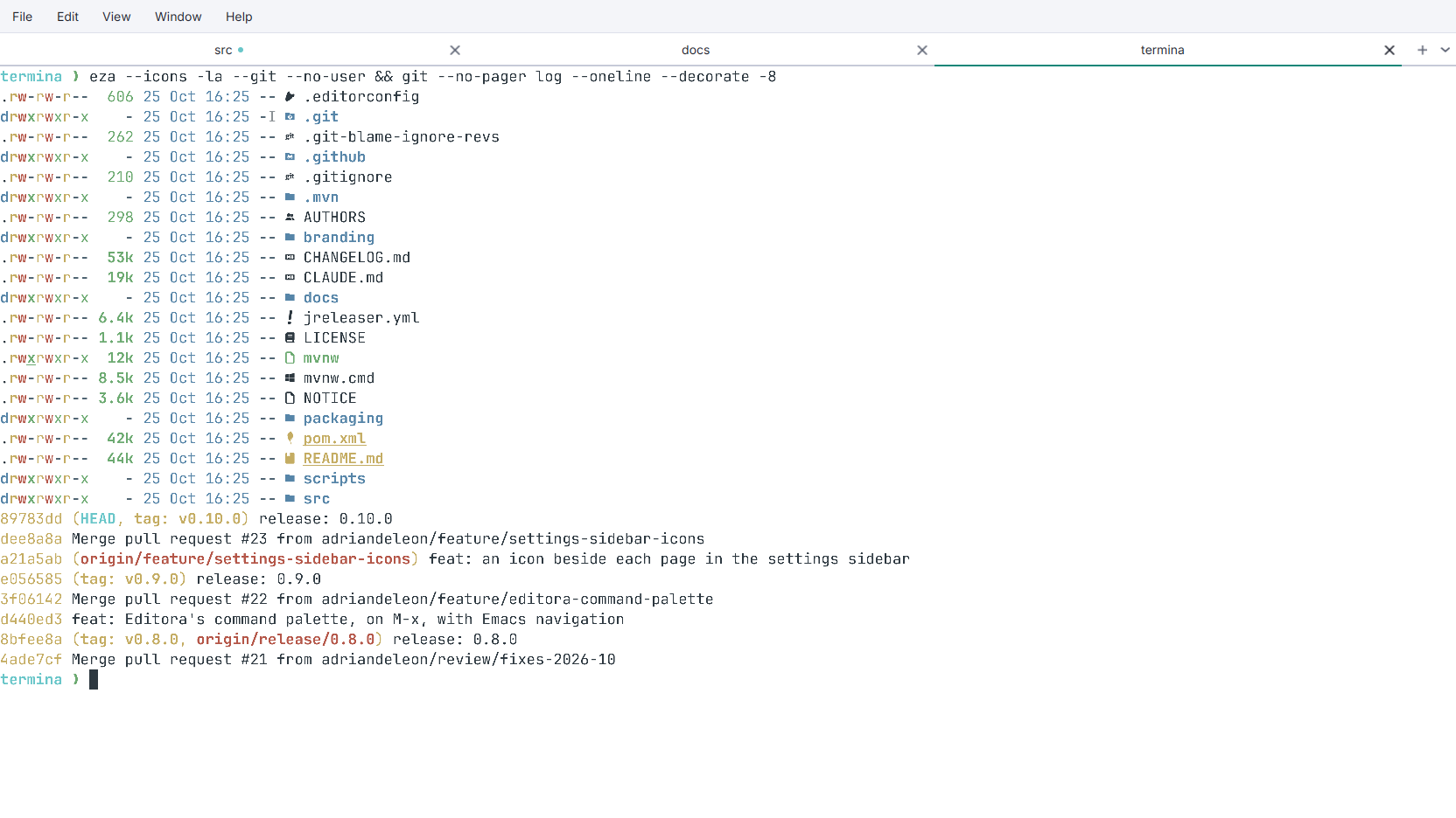 Themes and fonts in Termina